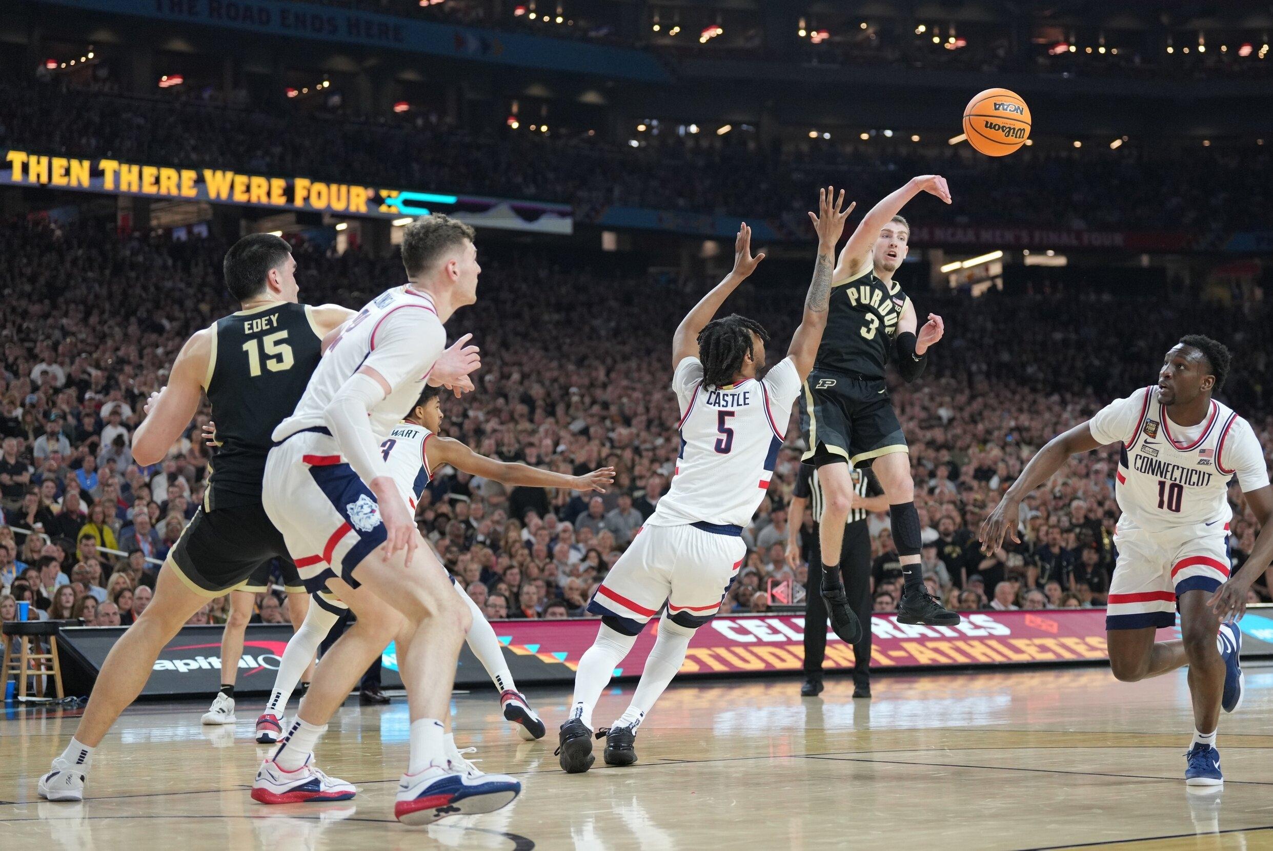 UConn and Purdue play in the 2024 NCAA title game